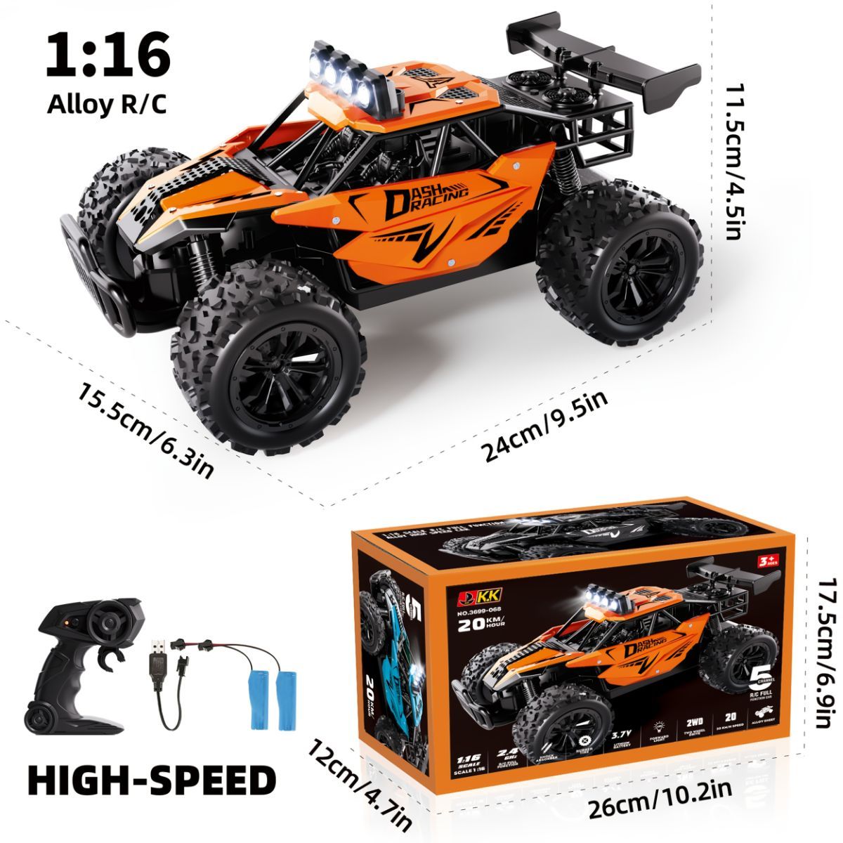 1:16 metal RC car, high-speed drifting, off-road racing car, boys toy car view 11