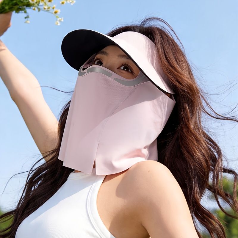 sun protection hat, detachable face mask hat, outdoor sports hat, lightweight view 12
