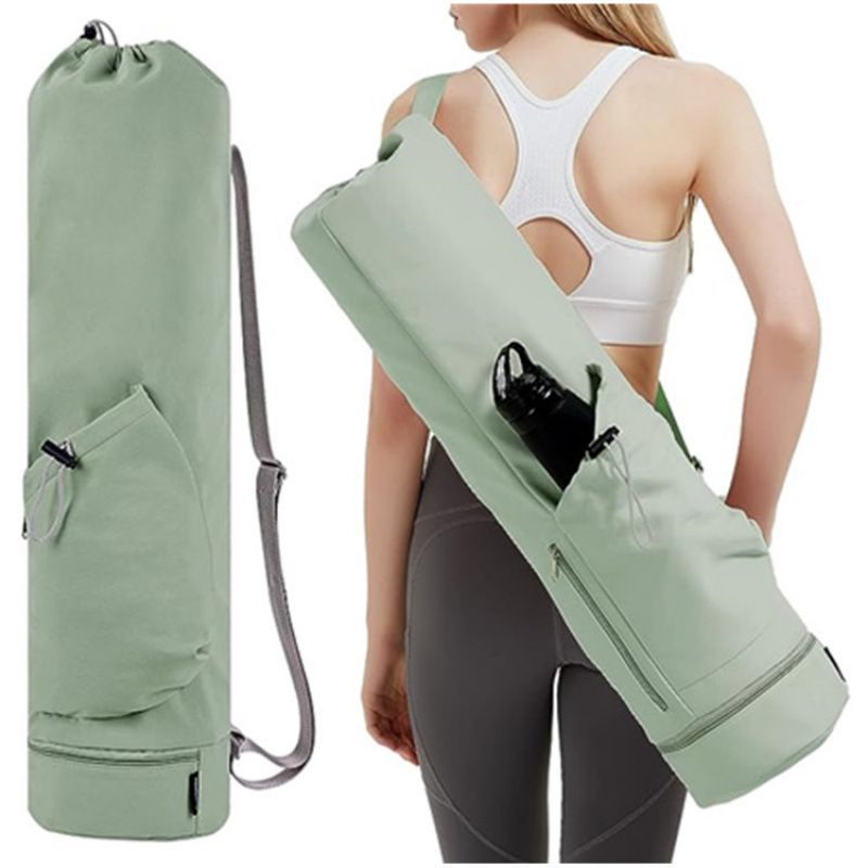 Green Beige Yoga Mat Bag Green Yoga Bag Yoga Mat Carrier Pilates Bag Fitness