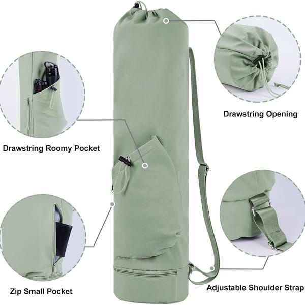 Green Yoga Mat Bag Yoga Accessories Pilates Bag Fitness Bag Yoga Essentials