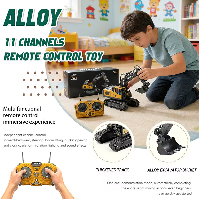 2.4G Remote Control Excavator Alloy Excavator Model Engineering Car Remote view 6