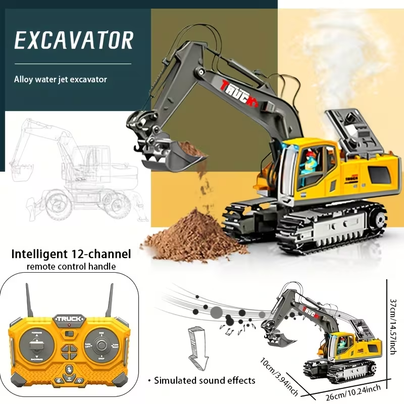2.4G Remote Control Excavator Alloy Excavator Model Engineering Car Remote view 9