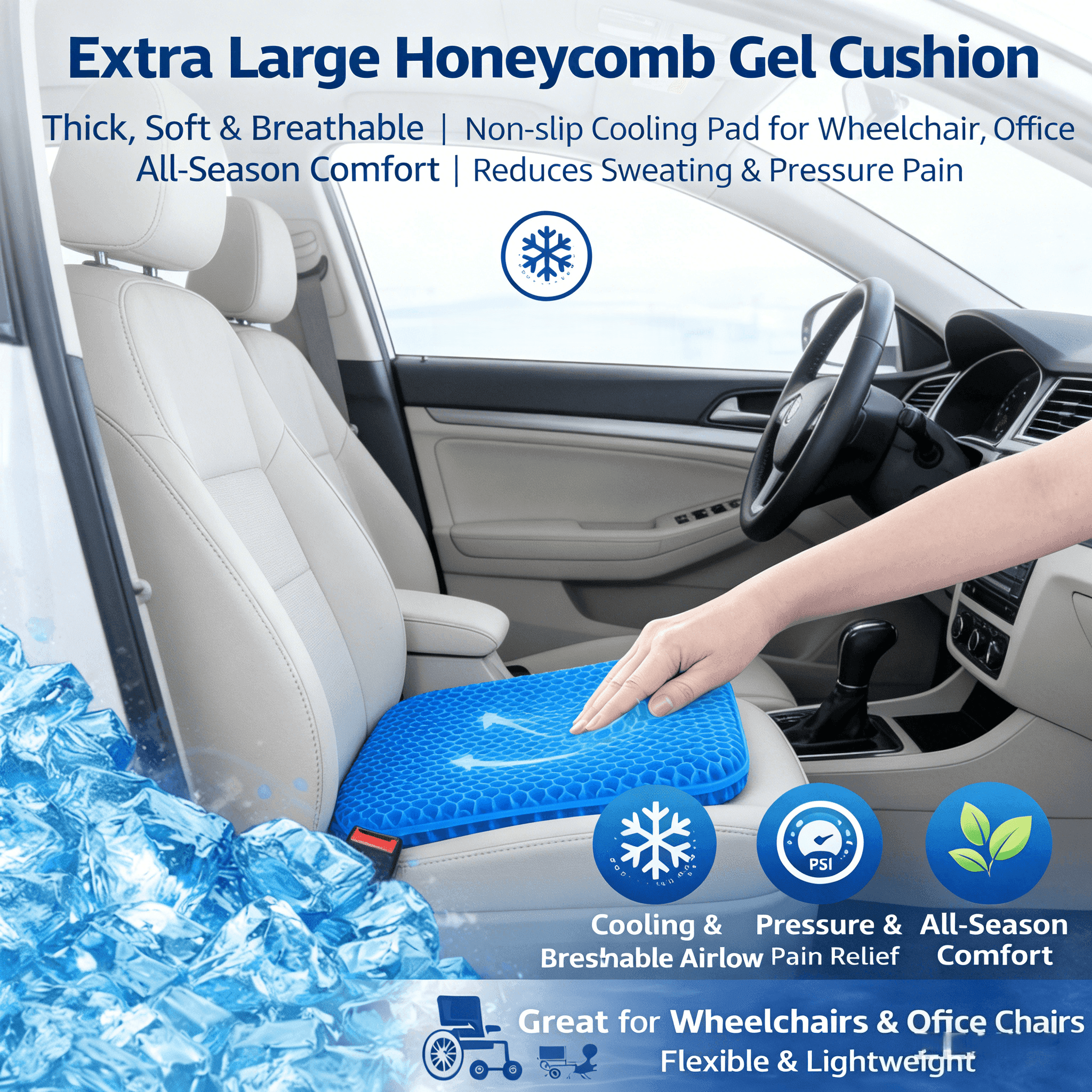 Ultra-large gel honeycomb cushion - Thick view 4