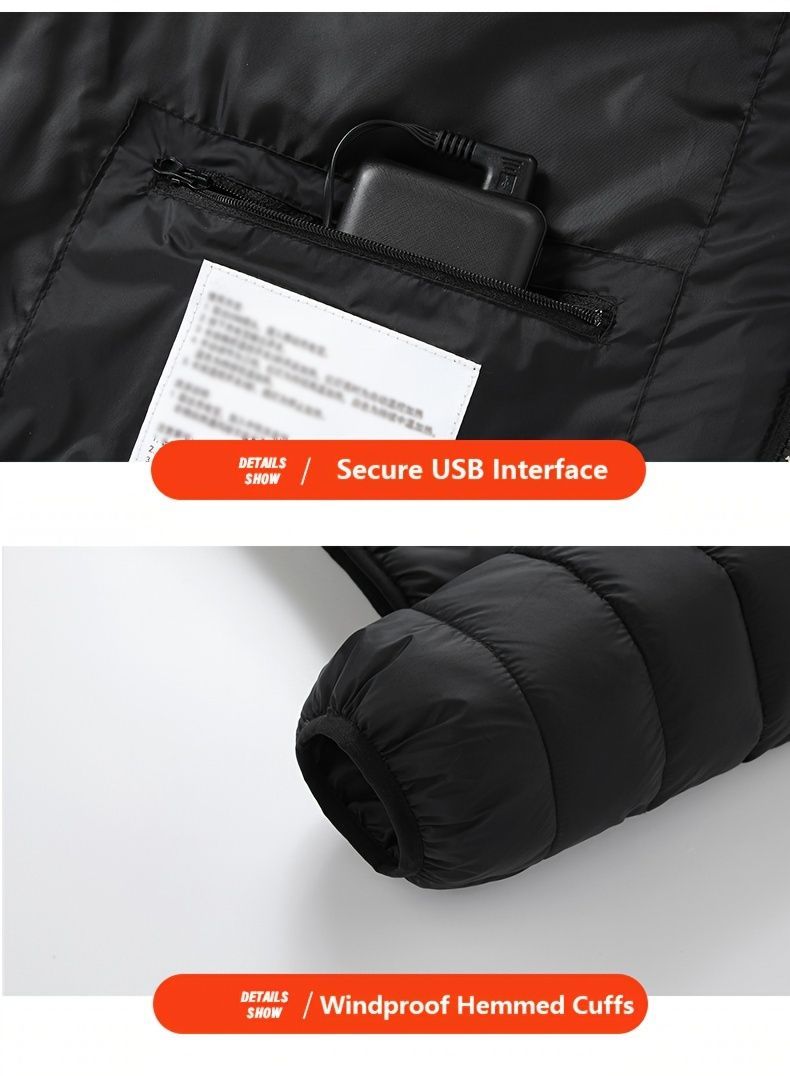 Heated Jacket Smart Heated Hoodie Lightweight Winter Coat Cotton Padded Jacket view 3