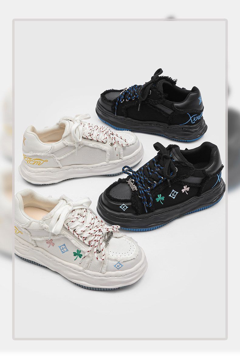 Casual Sneakers Embroidered Sneakers Four-Leaf Clover Shoes Comfortable view 4