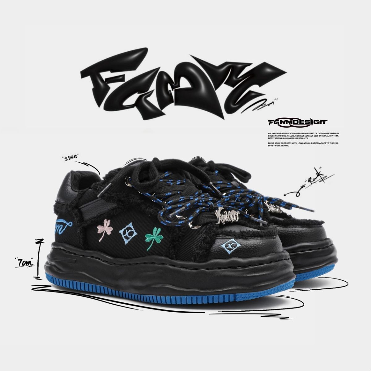 Casual Sneakers Embroidered Sneakers Four-Leaf Clover Shoes Comfortable — image 1