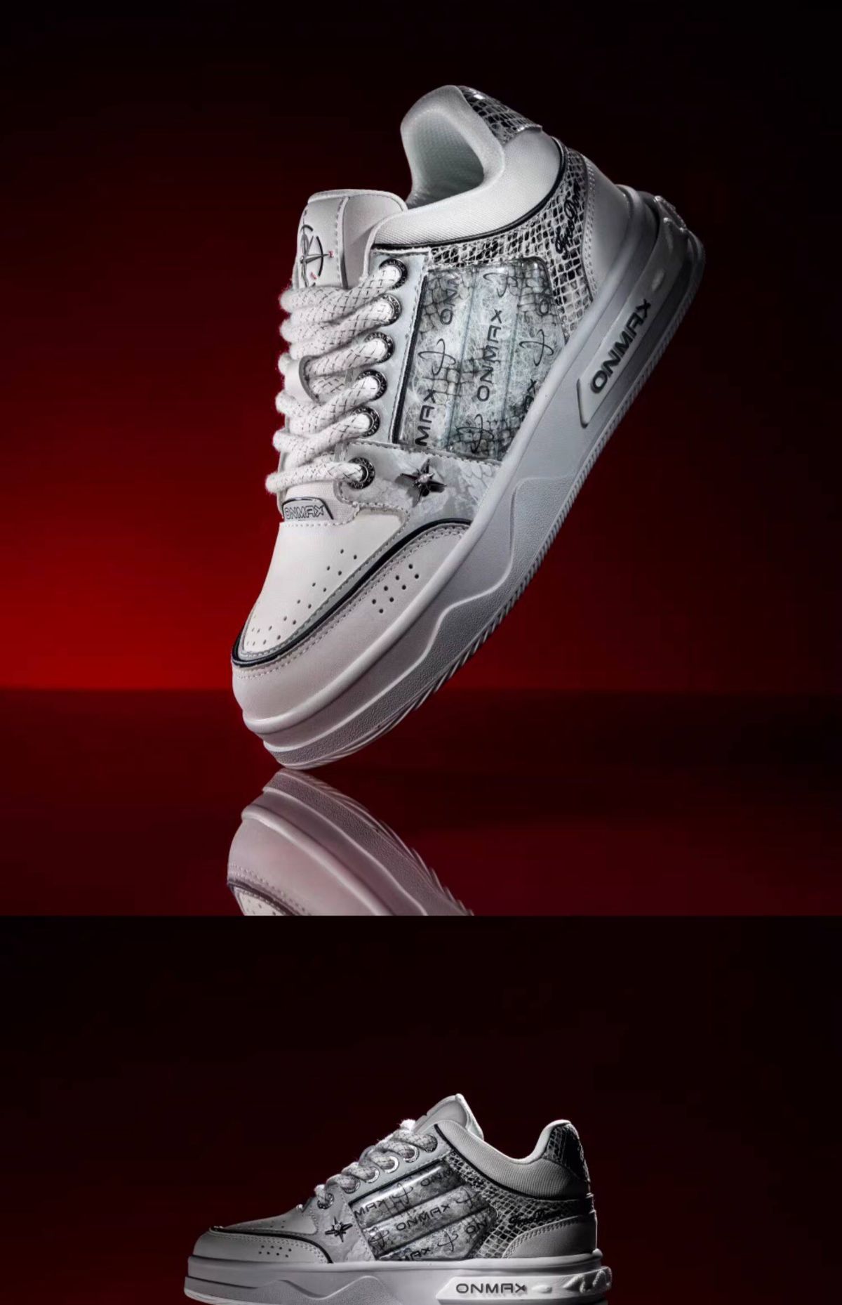 Women'S Casual Board Shoes Silver Snake Sneakers Trendy Women'S Sneakers view 2