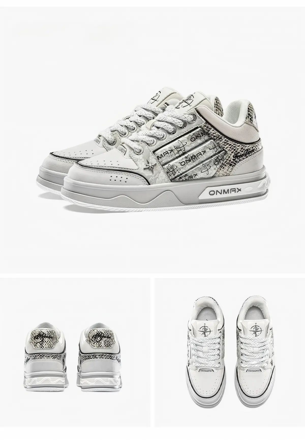 Women'S Casual Board Shoes Silver Snake Sneakers Trendy Women'S Sneakers view 10