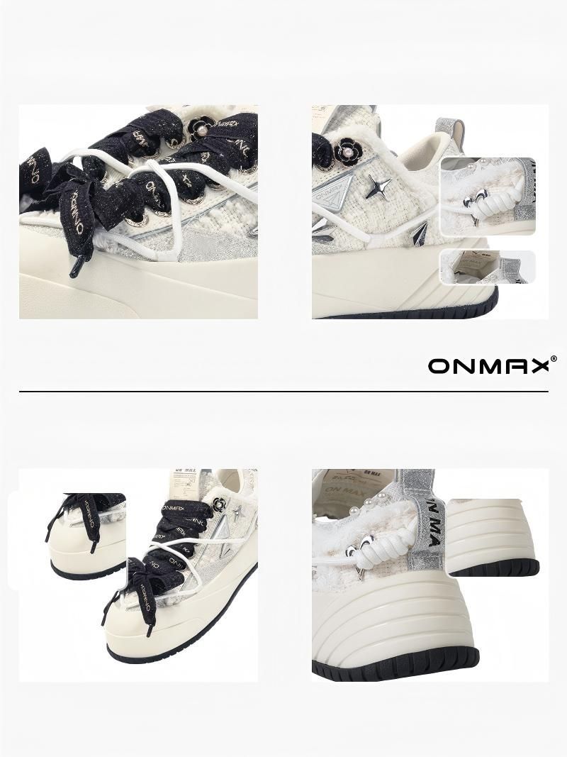 Camellia Platform Sneakers Chunky Canvas Shoes Unisex High-Top Sneakers Height view 5