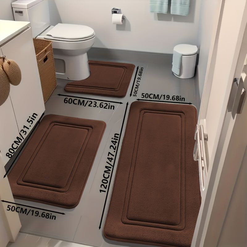 Bathroom Rug Set Bathroom Accessories Absorbent Rug Soft Rug Bathroom Decor view 4