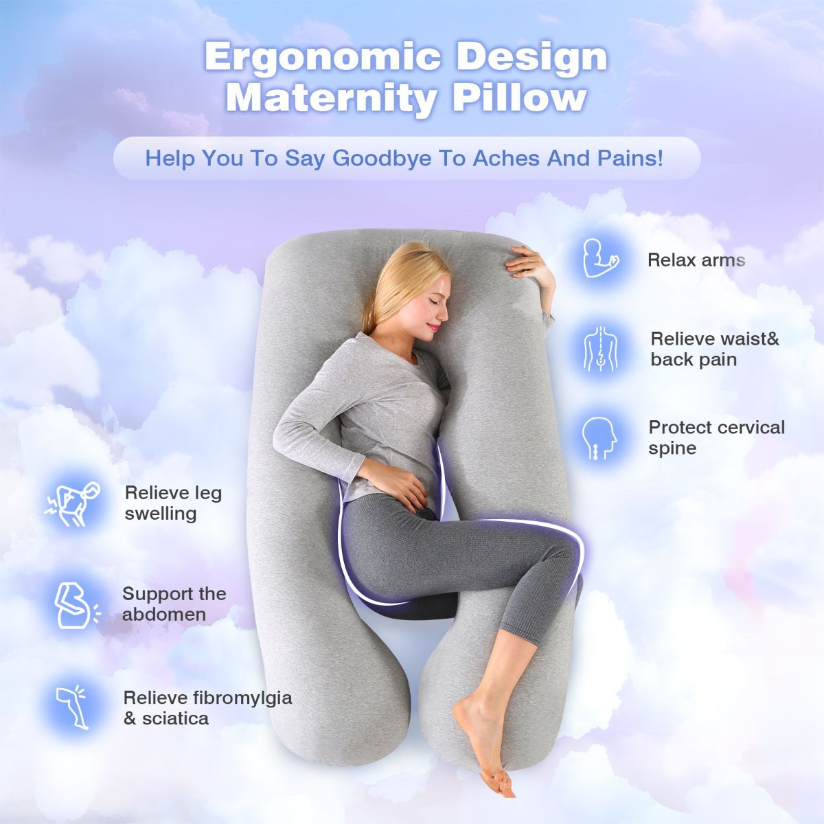 Maternity Pillow U-Shaped Pregnancy Pillow Pregnancy Body Pillow Breastfeeding view 3
