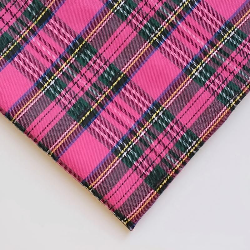 polyester woven fabric, plaid fabric, Christmas red green fabric, twill view 10