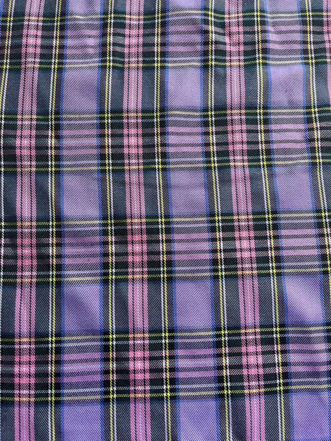 polyester woven fabric, plaid fabric, Christmas red green fabric, twill view 4