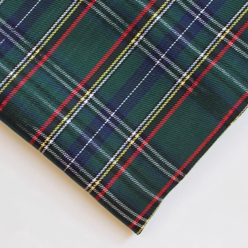 polyester woven fabric, plaid fabric, Christmas red green fabric, twill view 12