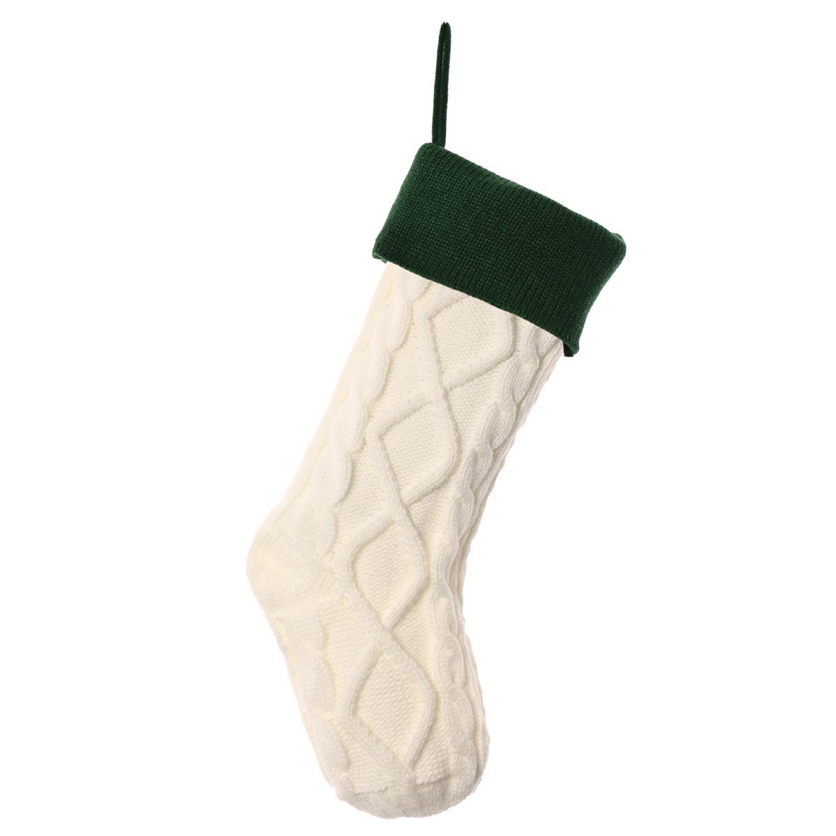 Christmas stocking, knitted stocking, diamond pattern stocking, wool Christmas view 2