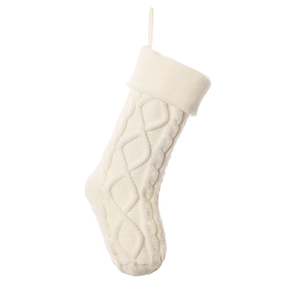 Christmas stocking, knitted stocking, diamond pattern stocking, wool Christmas view 3