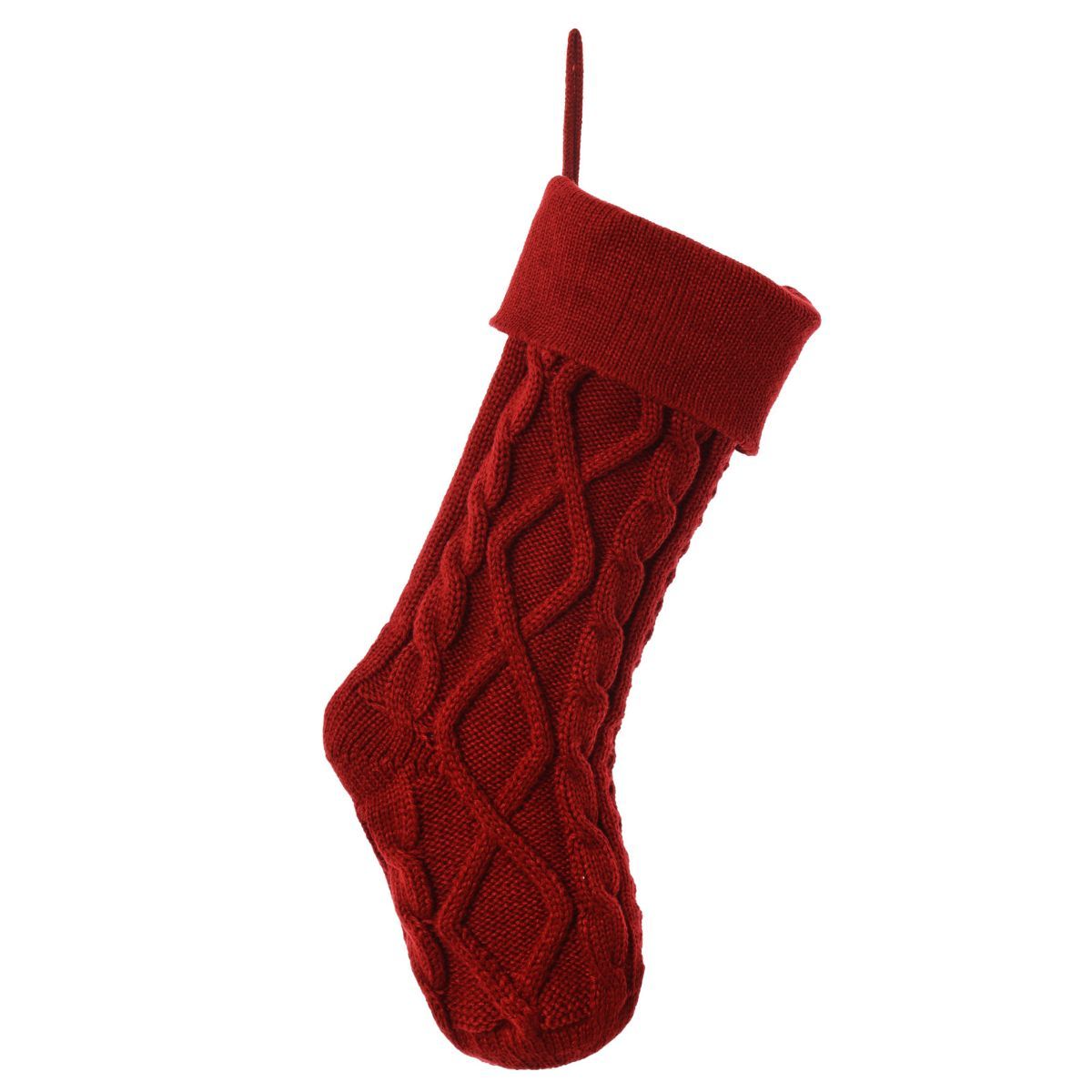 Christmas stocking, knitted stocking, diamond pattern stocking, wool Christmas view 7