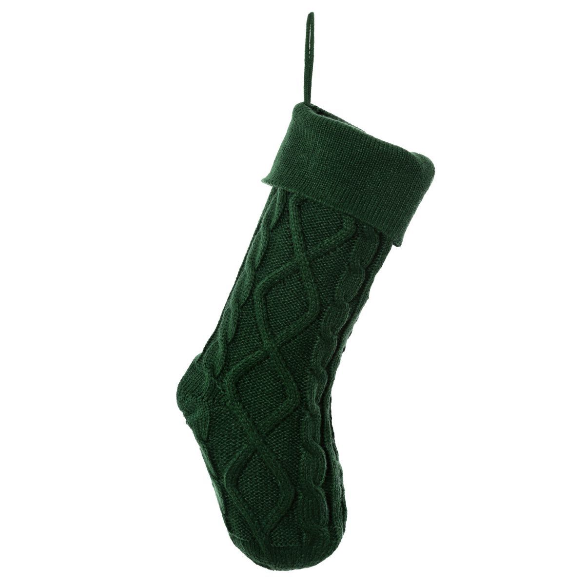 Christmas stocking, knitted stocking, diamond pattern stocking, wool Christmas view 6