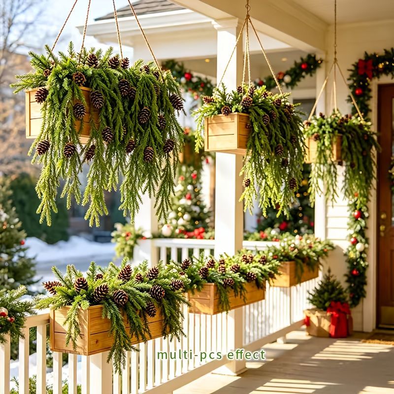 Christmas Pinecone Garland 10 Piece Garland Set Christmas Mantel Decor Holiday view 4