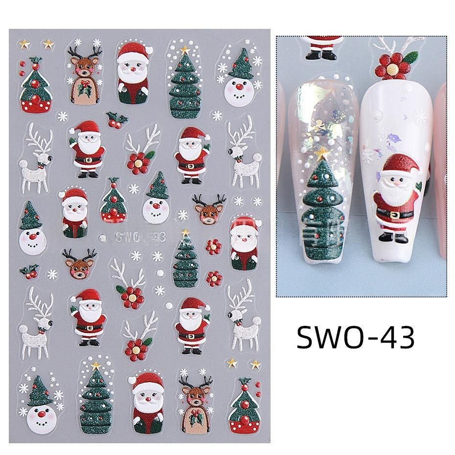 Christmas Nail Stickers Holiday Nail Art Festive Nail Decals Self-Adhesive view 2