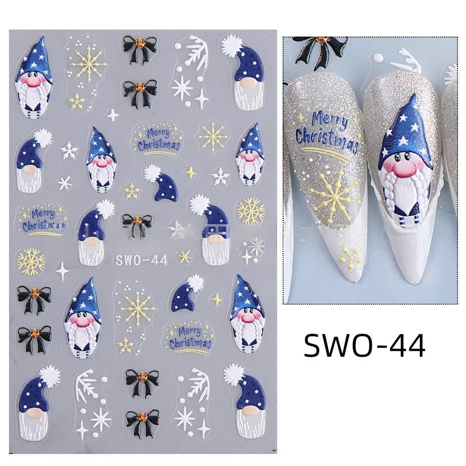 Christmas Nail Stickers Holiday Nail Art Festive Nail Decals Self-Adhesive view 3