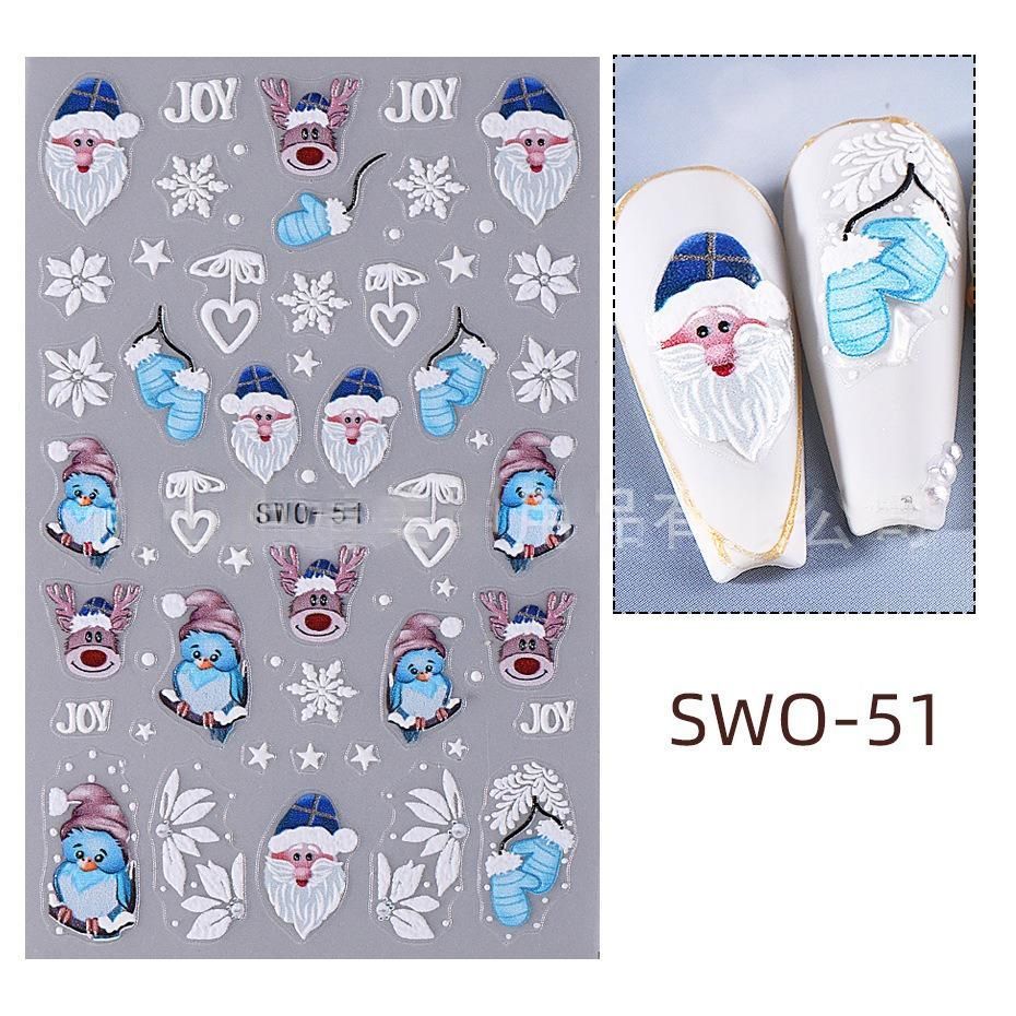 Christmas Nail Stickers Holiday Nail Art Festive Nail Decals Self-Adhesive view 5