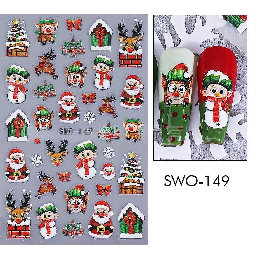 Christmas Nail Stickers Holiday Nail Art Festive Nail Decals Self-Adhesive view 10