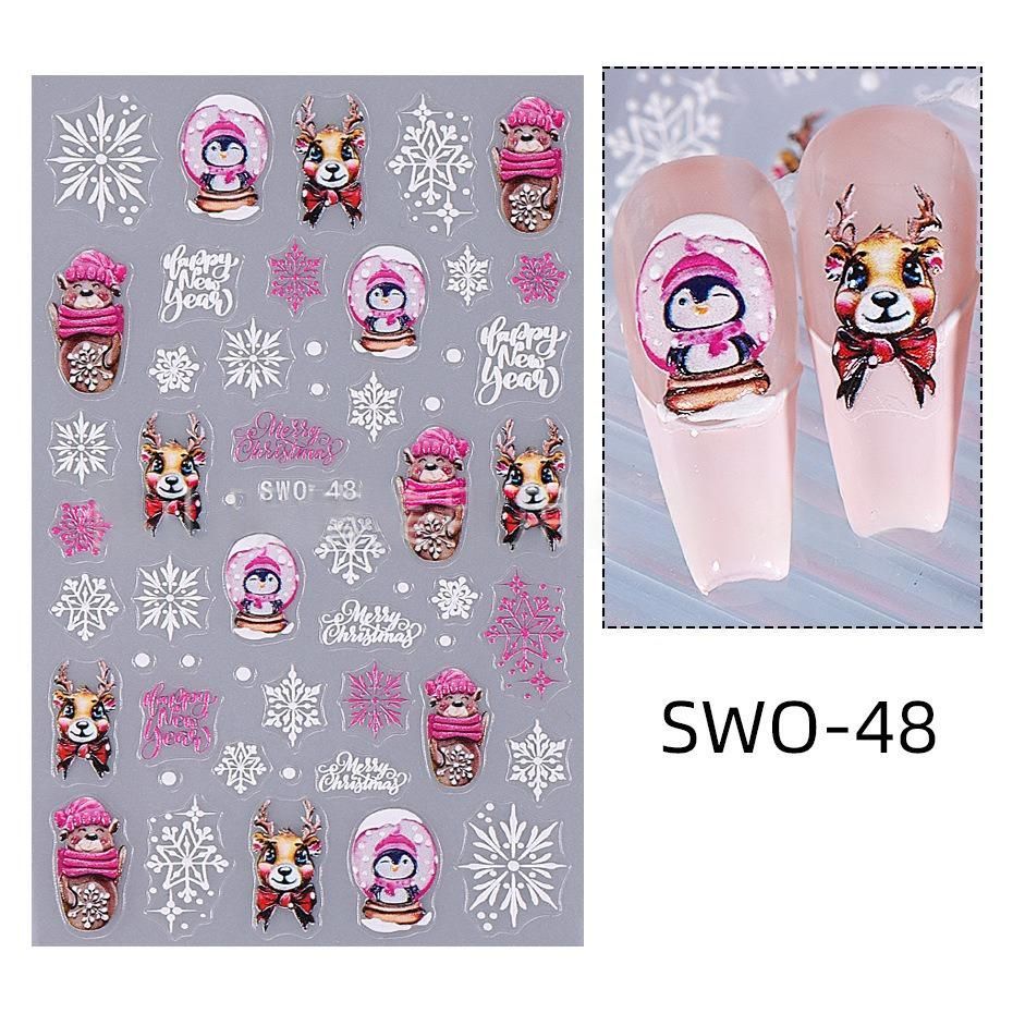 Christmas Nail Stickers Holiday Nail Art Festive Nail Decals Self-Adhesive — image 1
