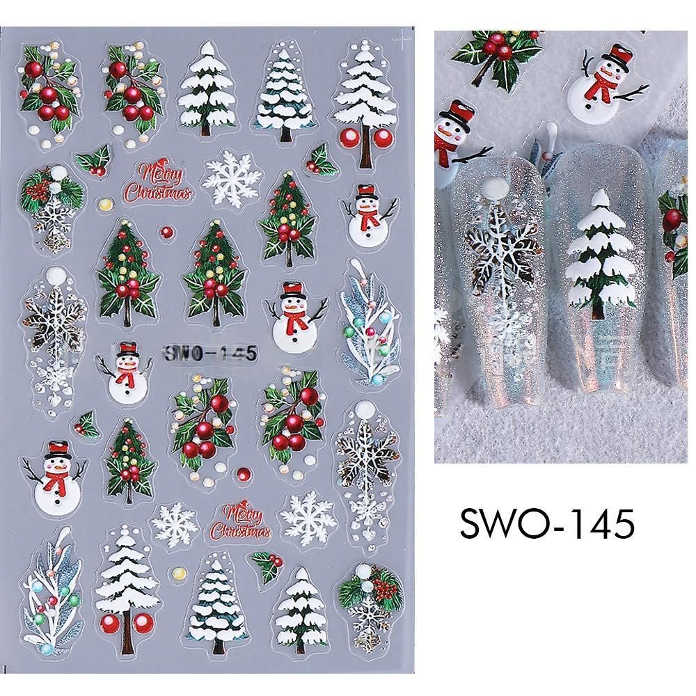 Christmas Nail Stickers Holiday Nail Art Festive Nail Decals Self-Adhesive view 4