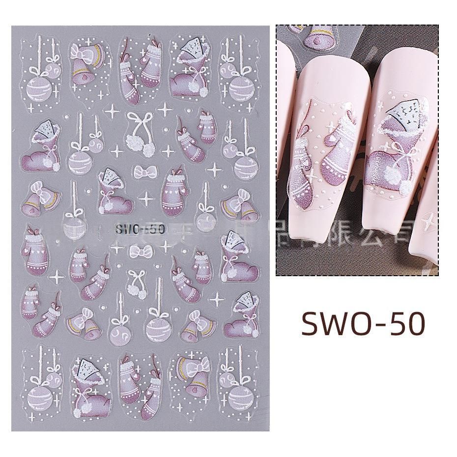 Christmas Nail Stickers Holiday Nail Art Festive Nail Decals Self-Adhesive view 8
