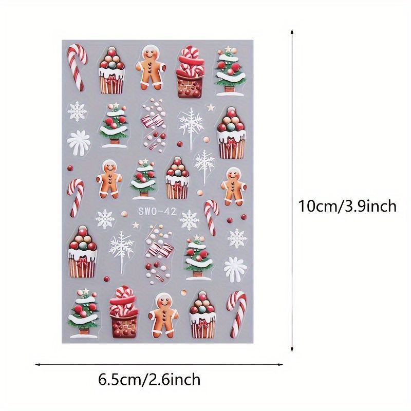 Christmas Nail Stickers Holiday Nail Art Festive Nail Decals Self-Adhesive view 10