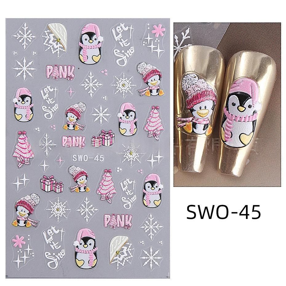Christmas Nail Stickers Holiday Nail Art Festive Nail Decals Self-Adhesive view 11
