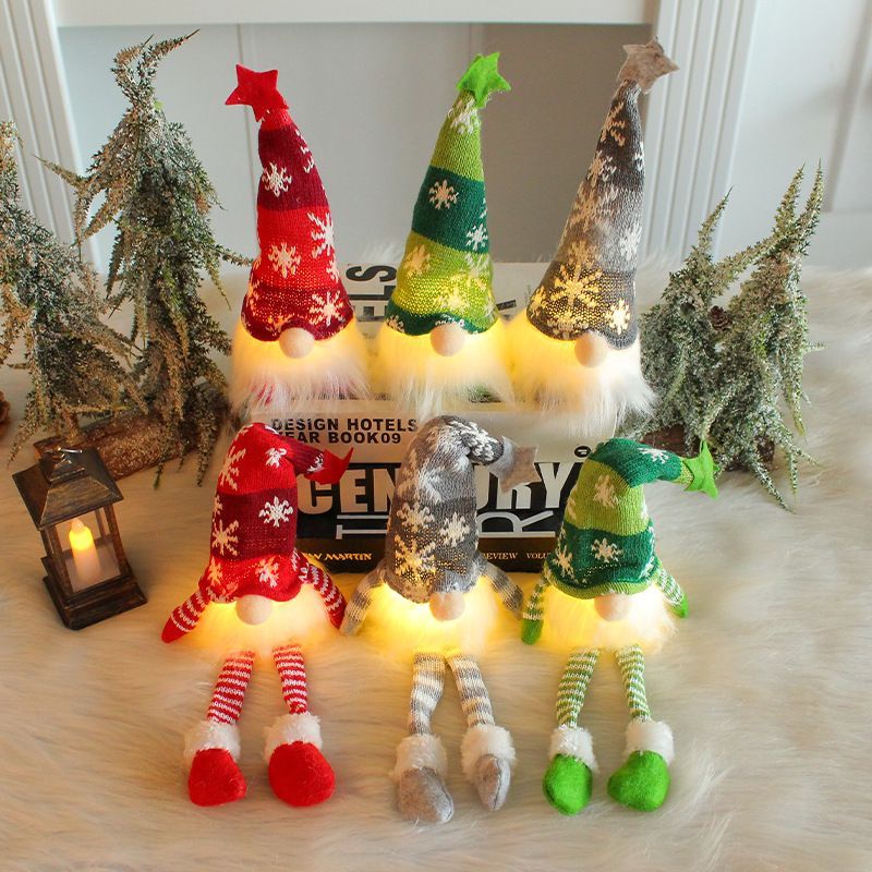 Christmas decoration, knitted forest man, sitting Christmas ornament — image 1