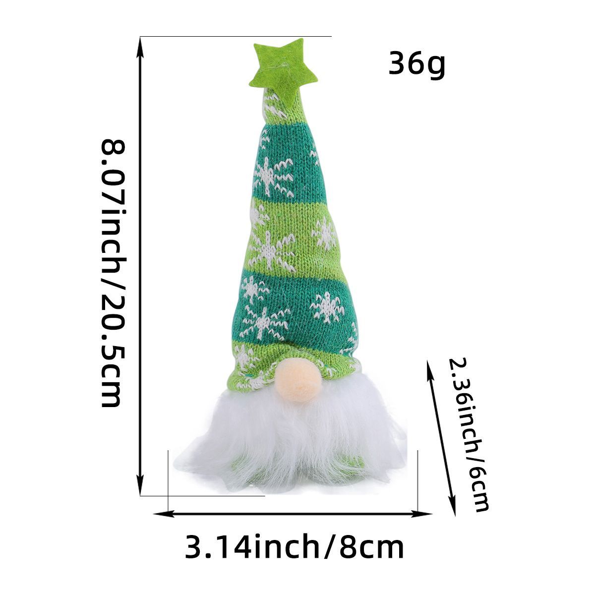 Christmas decoration, knitted forest man, sitting Christmas ornament view 9