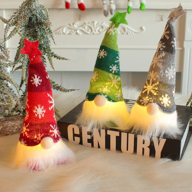 Christmas decoration, knitted forest man, sitting Christmas ornament view 11