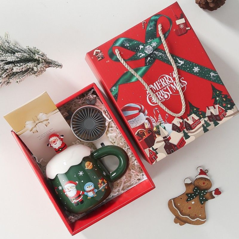 Christmas mug, ceramic mug, mug with lid and spoon, Santa Claus mug, festive view 10