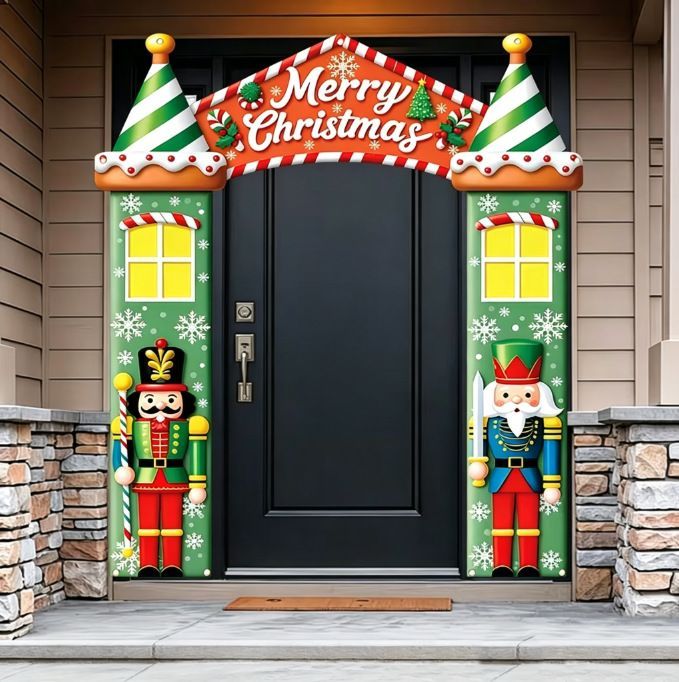 Christmas Decoration 2D Flat Banner Merry Christmas Archway Front Porch Decor view 7