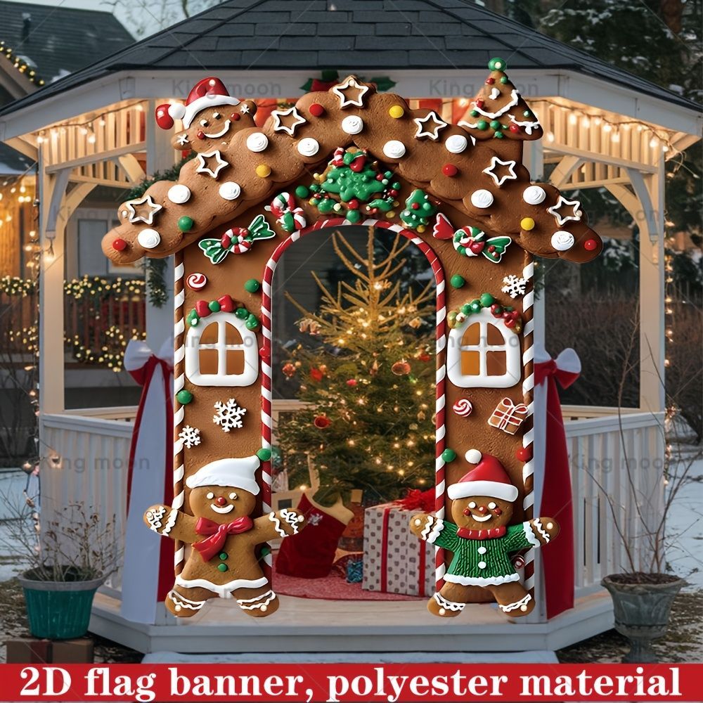 Christmas Decoration 2D Flat Banner Merry Christmas Archway Front Porch Decor view 11