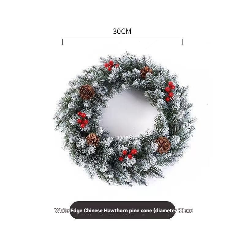 Christmas wreath, artificial wreath, red berries, pine cones, 30CM wreath view 4