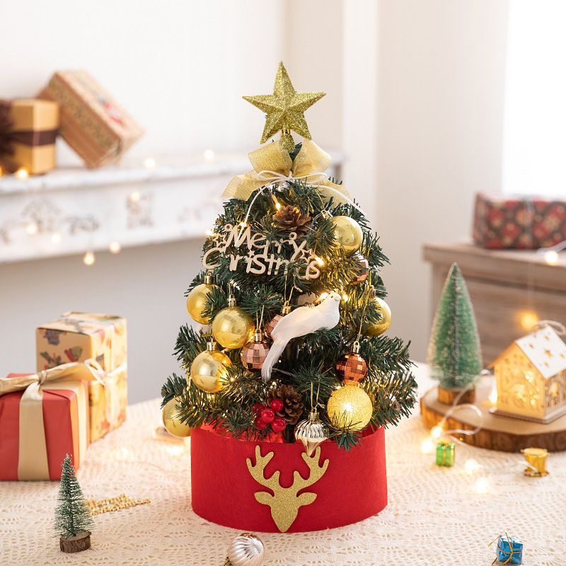Mini Desktop Christmas Tree Flocked Pink Christmas Tree Christmas Tree Set view 5