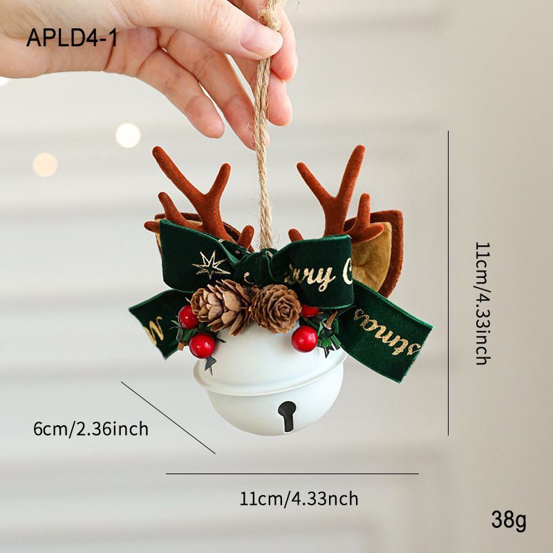 Vintage Metal Christmas Bell Floral Christmas Decorations Red And Gold — image 1