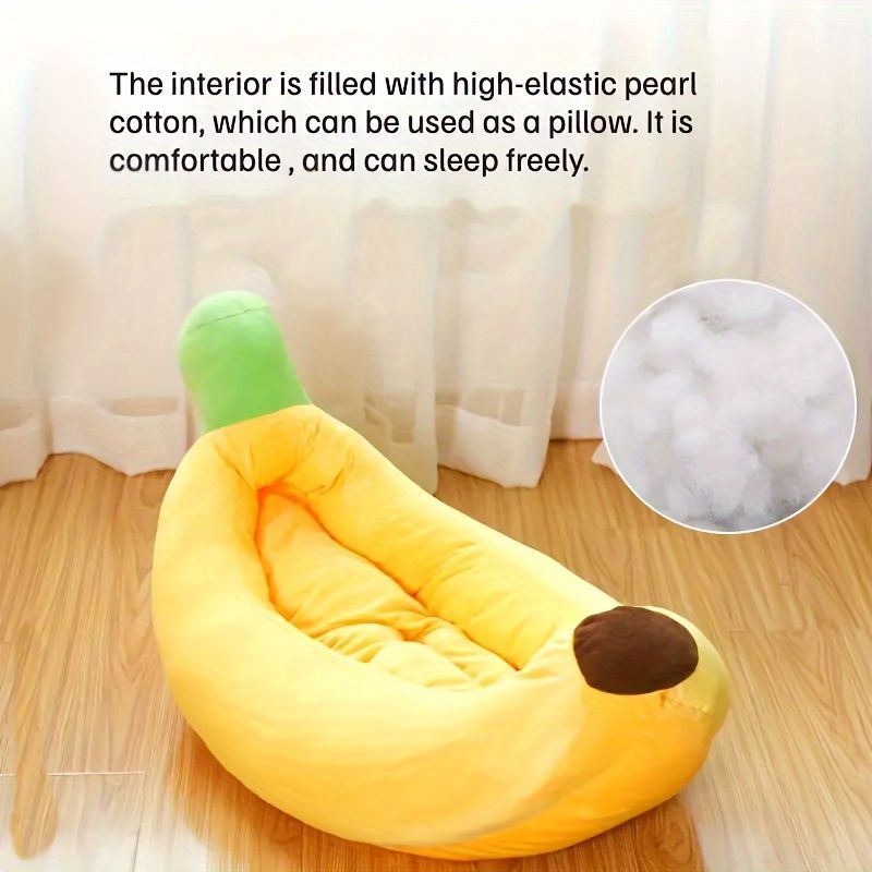 Banana-Shaped Pet Bed Removable Washable Pet Bed Small Medium Dog Bed Cat Bed view 4