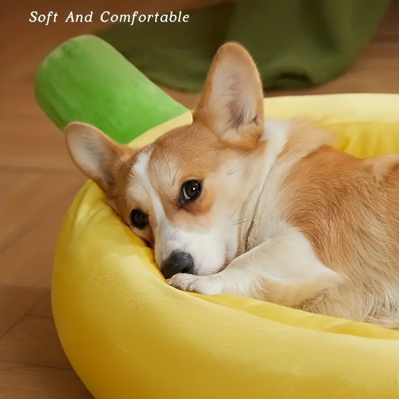 Banana-Shaped Pet Bed Removable Washable Pet Bed Small Medium Dog Bed Cat Bed view 5