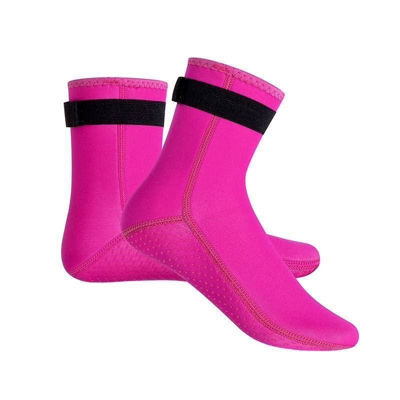 unisex diving socks, 3MM neoprene socks, mid-calf diving socks, hook-and-loop view 4