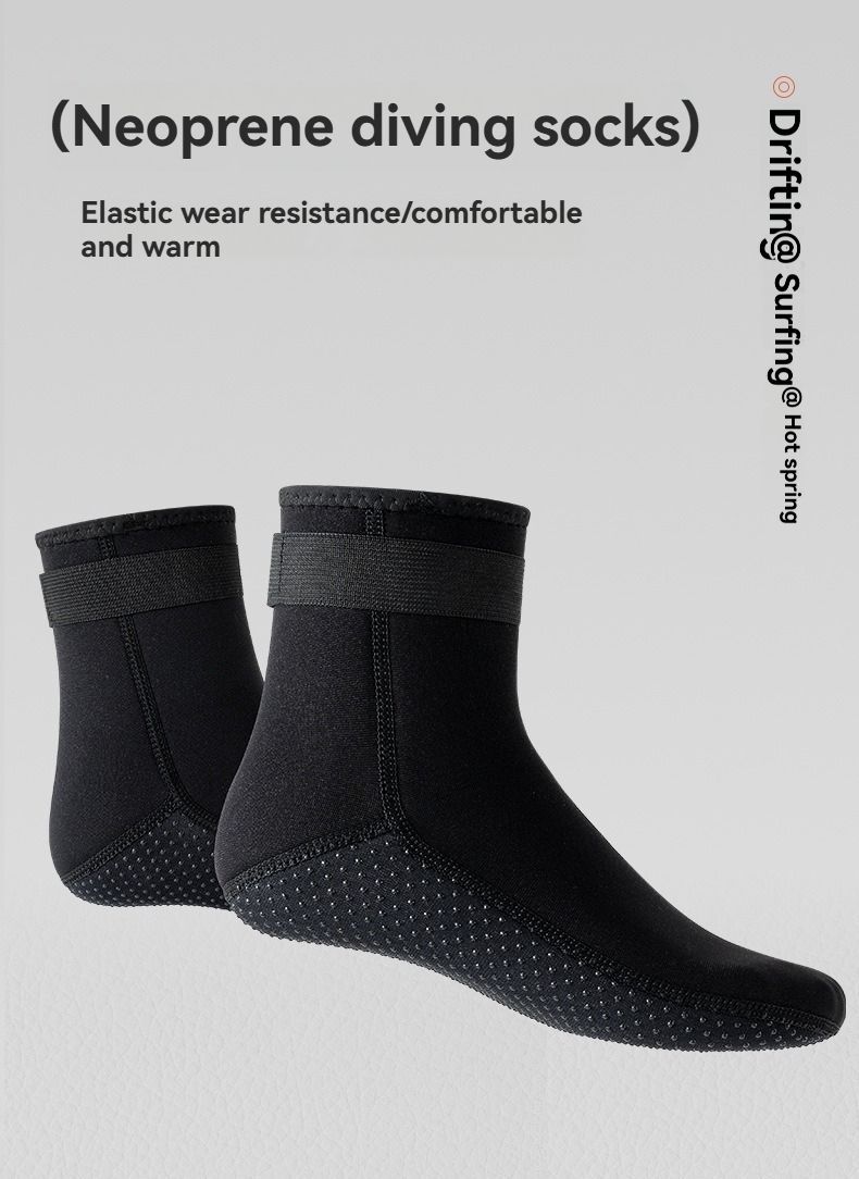 unisex diving socks, 3MM neoprene socks, mid-calf diving socks, hook-and-loop view 8