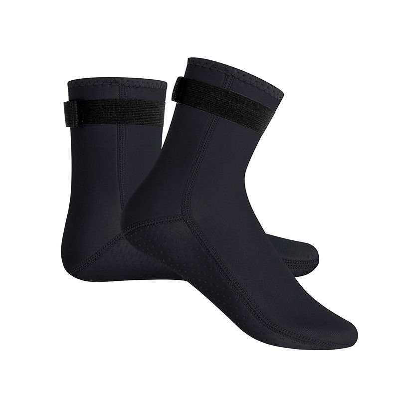 unisex diving socks, 3MM neoprene socks, mid-calf diving socks, hook-and-loop view 2