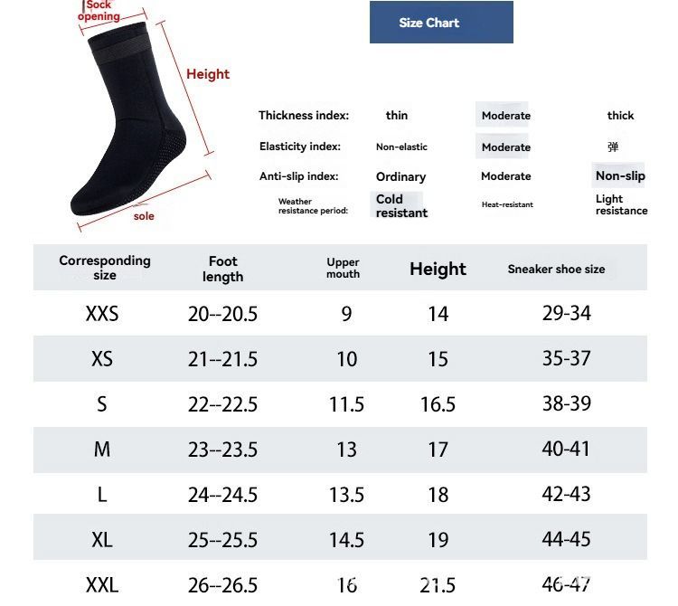 unisex diving socks, 3MM neoprene socks, mid-calf diving socks, hook-and-loop view 4