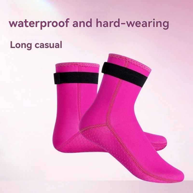 unisex diving socks, 3MM neoprene socks, mid-calf diving socks, hook-and-loop view 10