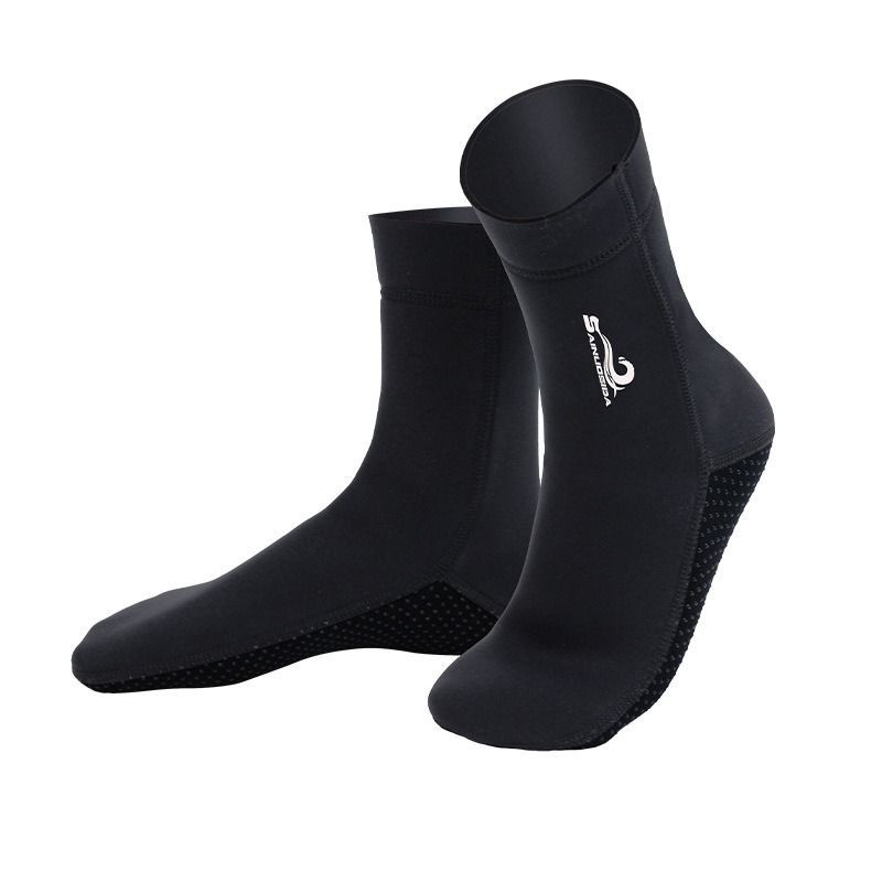 unisex diving socks, 3MM neoprene socks, mid-calf diving socks, hook-and-loop — image 1