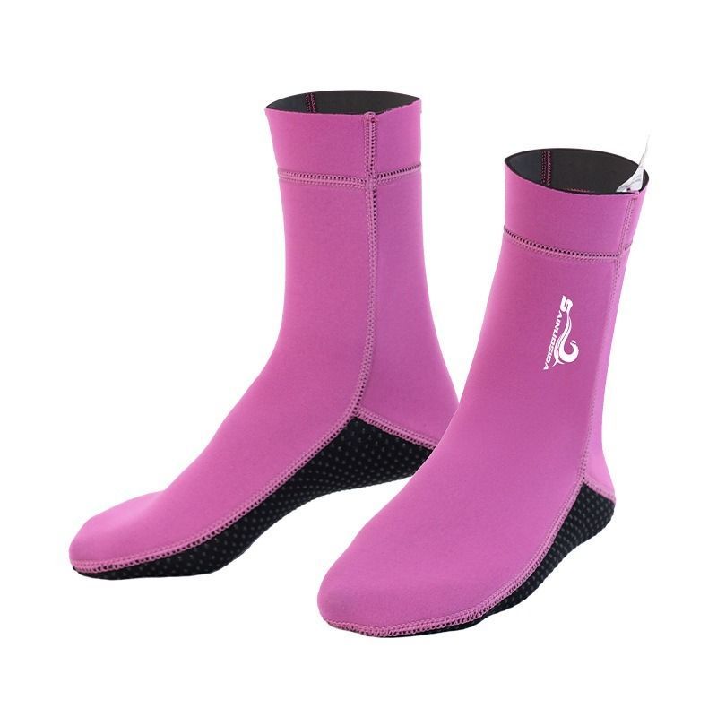 unisex diving socks, 3MM neoprene socks, mid-calf diving socks, hook-and-loop view 3